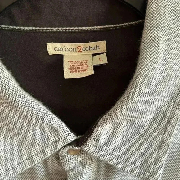 Carbon 2 Cobalt Button Down Light Gray Shirt size L - Picture 2 of 7